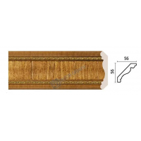 Карниз средний Decor Dizayn 173-4 Полистирол 2400*63*63 мм